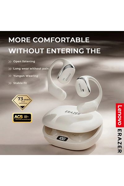 Choice white Lenovo ERAZER X9 Wireless Headphones OWS HiFi Stereo Sports Open Bluetooth Earphones with Mic