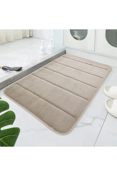 Choice 500MMx800MM Khaki color Bathroom Coral Velvet Anti-skid Mat,Quick Wate...