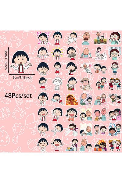 Choice 6x5.2x0.5cm Zfy-57 48pcs Japanese Animated Cherry Balls Stickers Self-pasting Can Be Used For Cups,m