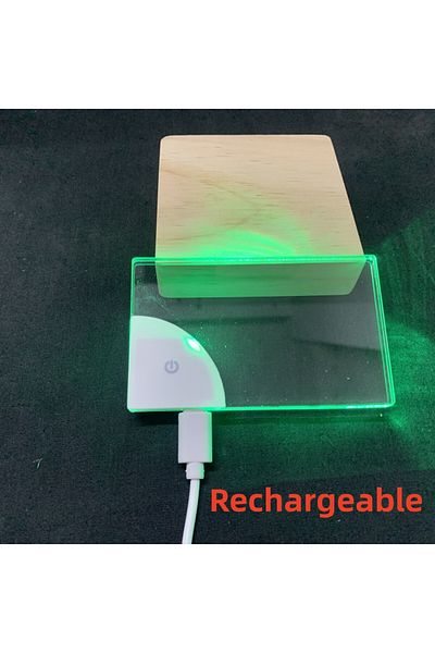Choice 0-5W Rechargeable Led Blank Acrylic Glowing Business Card Light Transparent Name Tag Board Battery P