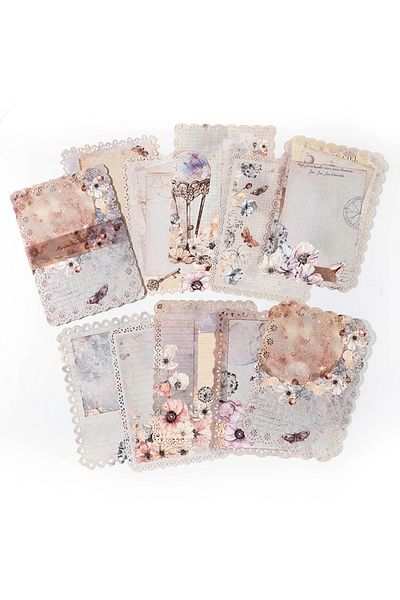 Choice 1 10pcs/pack Vintage Patterned Lace paper Scrapbook Materials DIY Photo Album Collage Journalling C.