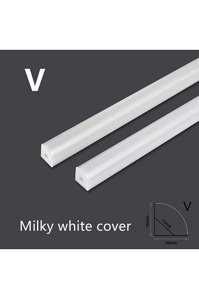 Choice V Milky cover 35pcs Aluminum Profile Channel Holder for LED Strip Light Bar, Cabinet Lamp, Kitchen C