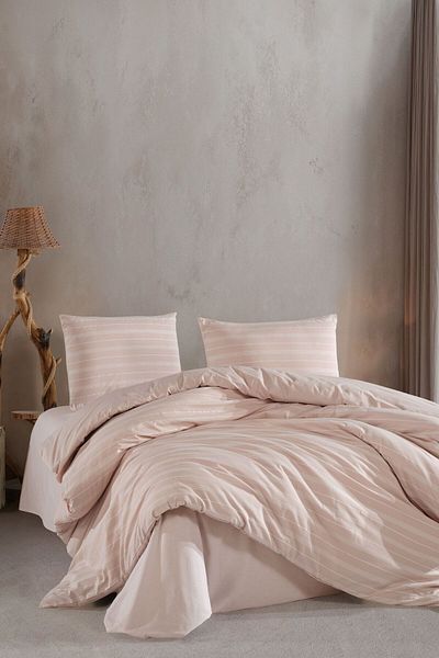 VAROL Set cuvertură de pilota din satin cu dungi (KING SIZE).