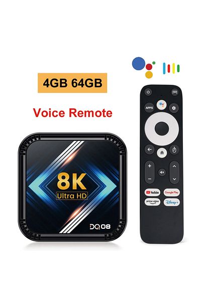 Choice EU Plug 4GB 64GB Voice RC DQ08 RK3528 Smart TV Box Android 13 Quad Core Cortex A53 Support 8K Video