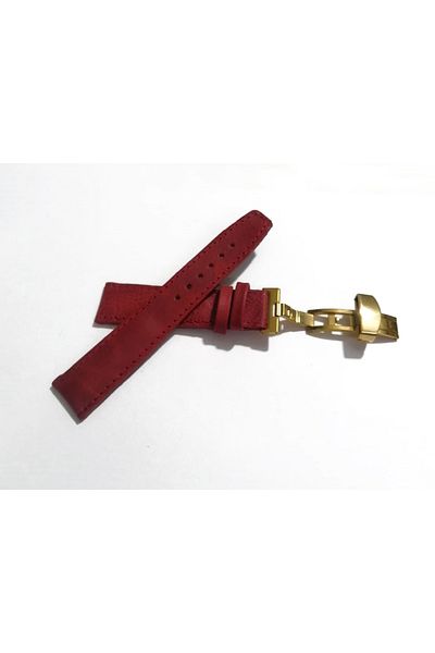 FADO Butterfly Buckle Suitable for Every Watch 20 mm Genuine Leather (247) Yellow Buckle Red