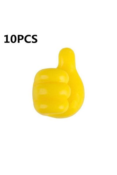 Choice 10PCS Yellow Silicone Thumb Wall Hook Cable Management Wire USB Organizer Clips Wall Hooks Hanger St