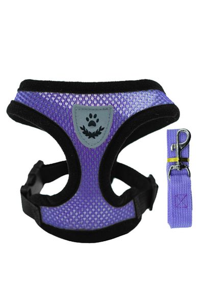 Choice S PUEPLE Cat Harness Vest Walking Lead Leash For Puppy Dogs Collar Polyester Adjustable Mesh Dog Har