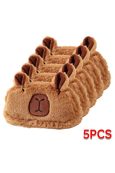 Choice 5PCs Pencil Bags Cute Plush Imitation Capybara Pencil Bag Cartoon Storage Bag Kawaii Pencil Case Lar