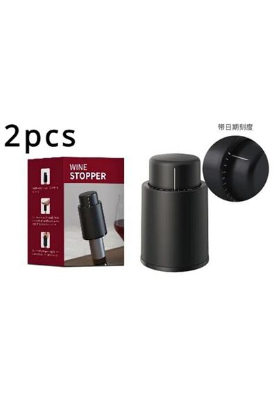 Choice 2 PCS Vacuum Pump Wine Saver Cap Stopper Date Scale Record Retain Preserver For Wine Bottles Corkscr