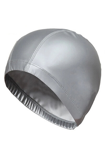 Choice قبعة سباحة جديدة مقاومة للماء من البولي يوريثان C102-رمادية اللون لحماية الأذنين والشعر الطويل ورياضة السباحة في حمام السباحة