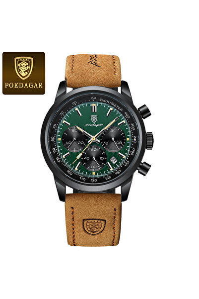 Choice ساعة يد رجالية فاخرة من الكوارتز باللون الأسود والأخضر ومقاومة للماء و...