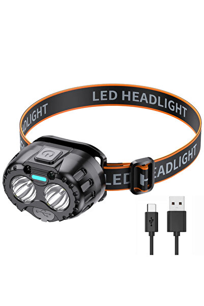 Choice مصباح أمامي قوي DC666 LED مقاوم للماء IPX4 مصباح أمامي للطوارئ 250 لوم...