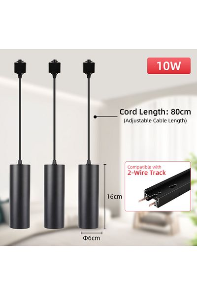 CANMEIJIA Warm Light No Rails 10W 3PCS Led Track Pendant Light Ceiling Lamp 10W/15W Spot Lights 110V 220V Rail