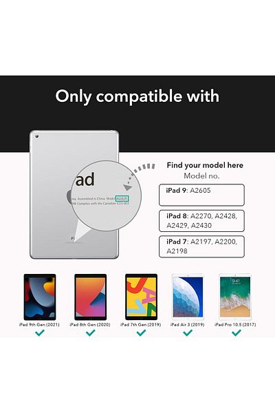 ESR Set of 2 protective films for iPad 9/8 2020/7 Esr, polyethylene terephthalate, transparent