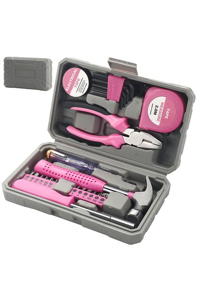 Choice Pink 23 pieces/set of household combination tools, manual toolbox with plastic toolbox storage box