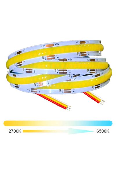 Choice 3m 608 Leds-dc24v 2700k To 6500k Fcob Cct Led Light Strip 608 Leds High Density Flexible Fob Cob 10m