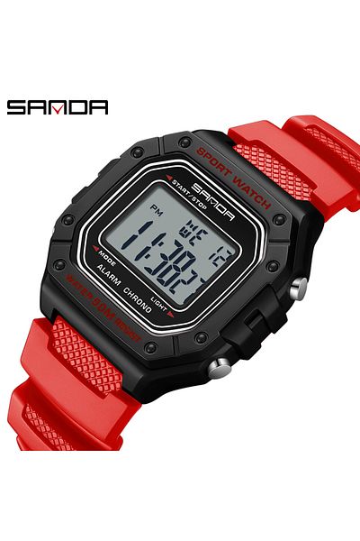 Choice Red SANDA 2156 Fashion Mens Watch Military Water Resistant Sport Watches Army Big Dial Led Digital W