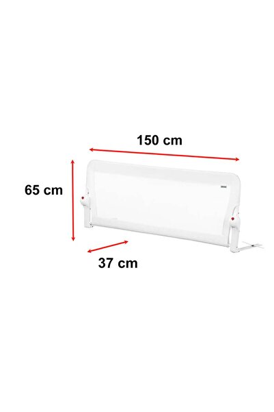 GUİMO Balustradă de pat pliabilă, Guimo, 150x65 cm, Alb