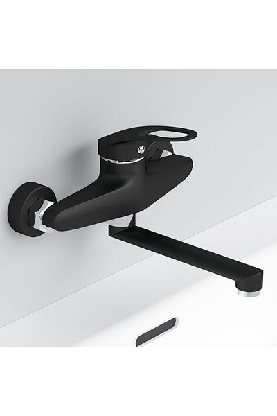 Choice black Kitchen Faucet Mixers Wall Mounted Single Handle Mixer Tap Sink Faucet Rotation Hot Cold Water