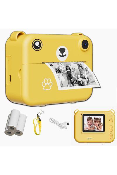 Choice Yellow Multi functional children's camera is a must-have Halloween gift. The camera can print instan