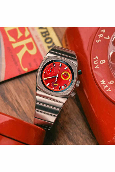 Choice ساعة رجالية مربعة جديدة باللون الأحمر 2025، ساعة رجالية فاخرة وخفيفة ا...