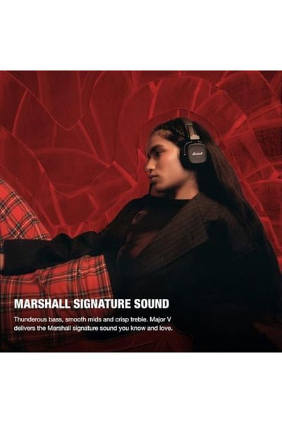 Marshall سماعات بلوتوث Major V - سماعات بلوتوث لاسلكية قابلة للطي مع أكثر من 100 ساعة