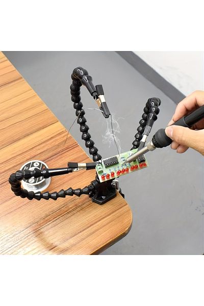Choice 1pc black 1pc Helping Hands Soldering, Toolbar Third Hand PCB Circuit Board Holder Flexible Arms Wit