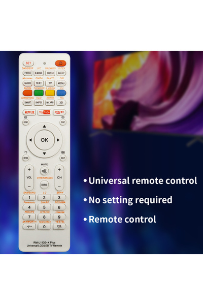 Choice جهاز تحكم عن بعد بديل عالمي أبيض RM-L1130+X لجميع ماركات التلفزيون RM-L113+12 RM-L113