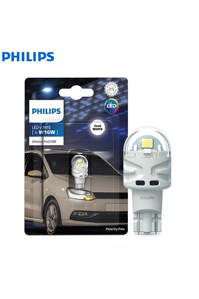 Philips 6000K Philips LED T16 W16W Ultinon Pro3100 6000K Cool White Color Car Rear Reverse Light LED Fog Sig