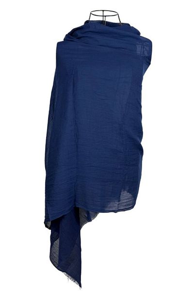 DACSHOP Women's plain scarf 25V, navy blue 180 x 95 cm