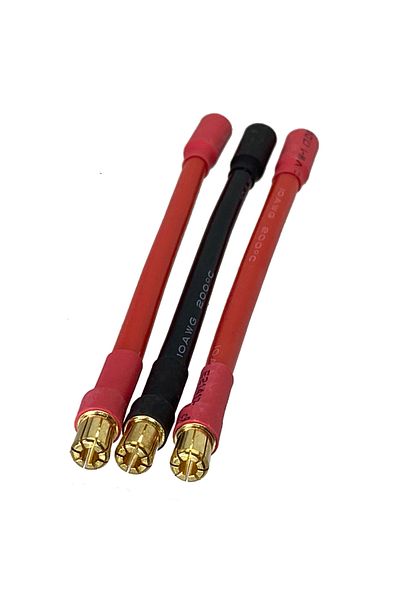 TTVXO 3pcs/set 6.5MM Bullet Male to Female 10AWG 10CM Castle Mambo ESC Extension cable