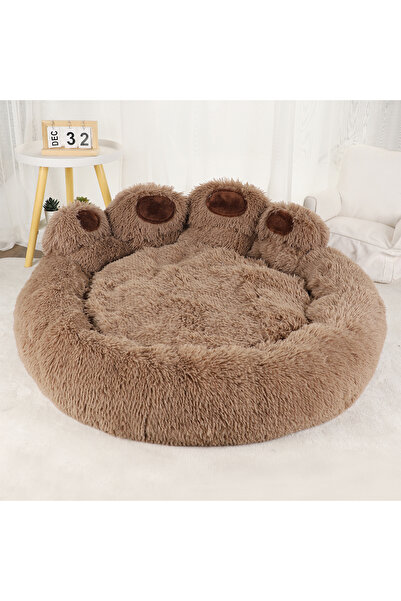 Choice سرير كلب منفوش بلون القهوة مقاس 60 سم، دافئ في الشتاء، منتجات حيوانات ...