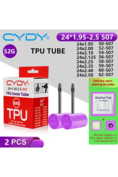 Choice 45 مم 507 24x1.95-2.5 قطعتان من أنبوب داخلي للدراجة من مادة TPU من CYD...