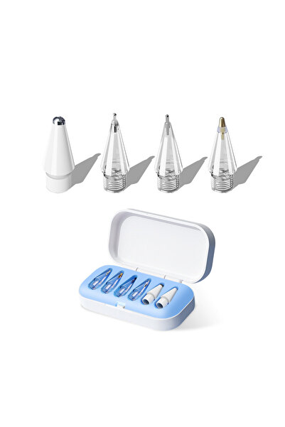 Choice مجموعة من 4 قطع زرقاء 6/4 في 1 رؤوس قلم رصاص بديلة لقلم Apple Pencil P...