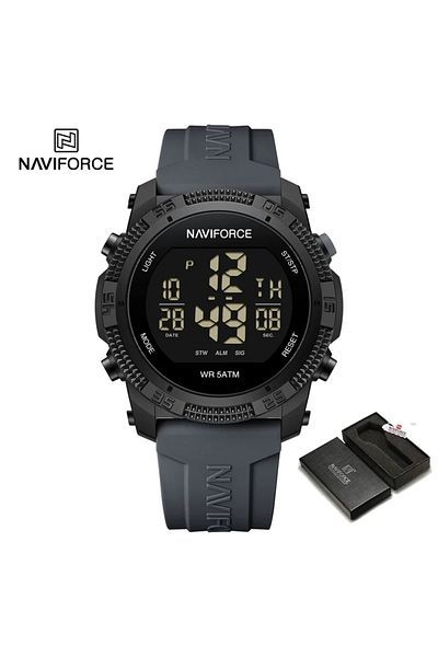 Choice BGY-BOX NAVIFORCE NF7104 Men's LCD Digital Casual Date and Week Alarm Waterproof Silicone Strap Ele