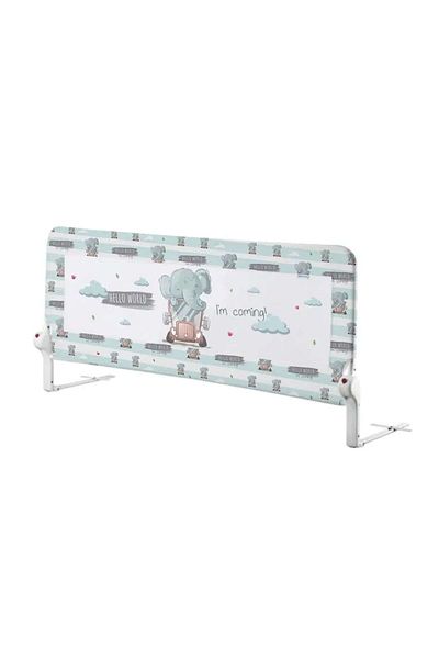 GUİMO Bariera De Protectie Pentru Pat, Guimo, 90x48 Cm, Hello World, I'm Coming!, Decor Elefant, Albastru