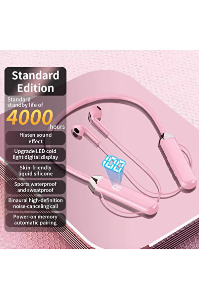 Choice سماعة رأس رياضية لاسلكية جديدة من PRO-Pink مزودة بشريط حول الرقبة ومزودة بتقنية البلوتوث مع شحن مجاني