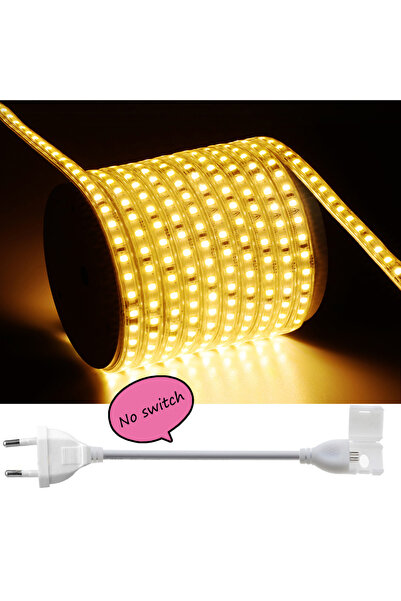 Choice 50m length AC220V EU Plug Warm White 3000K Ultra-thin Waterproof Led Strip Light 10cm Cut 220V 120LE