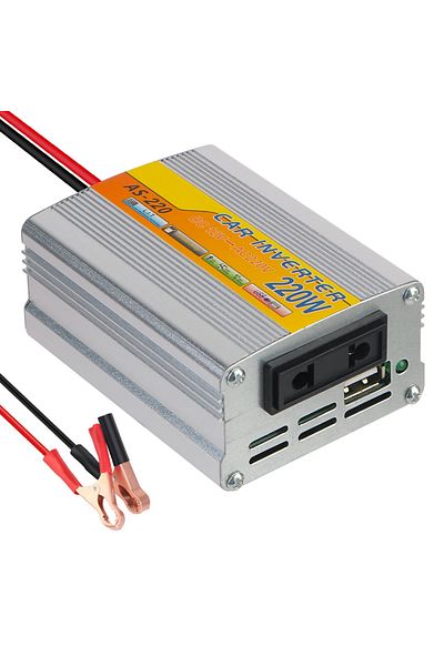 Choice silver 220W Power Inverter Car Mounted Solar Inverter USB Voltage Transformer Portable DC 12V To AC