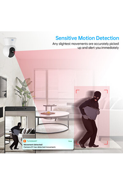 Choice كاميرا KERUI IP صغيرة داخلية للمنزل مزودة بمقبس المملكة المتحدة بدقة 5 ميجابكسل، كاميرا ذكية لاسلكية مزودة بخاصية WiFi، كاميرا أمان IP