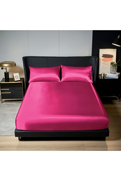 Choice أكياس وسائد فقط SD-1s-tao hong UPzo 100% بوليستر 1 قطعة سطح ساتان ملاءة سرير مثبتة (بدون وسادة)