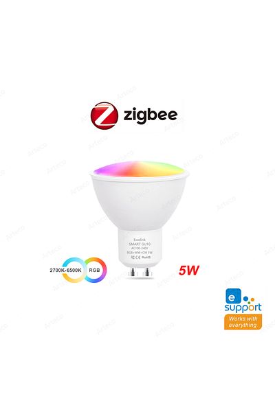 arteco 5W 1PCS Zigbee Ewelink GU10 Zigbee LED Bulbs WiFi Smart LED Lamp RGB CW WW Ewelink App Control Led L