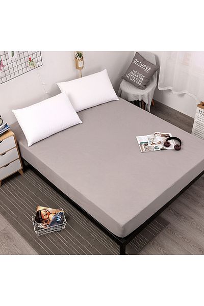Choice 200X200X30cm Grey Waterproof Bed Fitted Sheet Soft Breathable Mattress cover Grey Queen/King/Twin/Fu