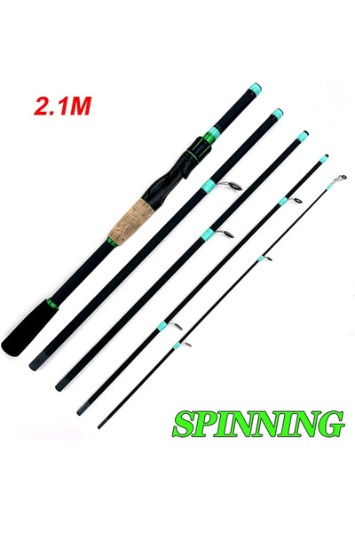 Choice قضيب صيد دوار بطول 2.1 متر، قضيب صيد دوار بطرف صلب ML، 1.8/2.1 متر، خف...