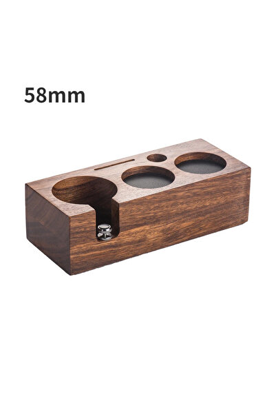 choice2 حامل دكّ قهوة من خشب الجوز مقاس 58 مم و51/53/58 مم وقاعدة خشبية لمحطة...