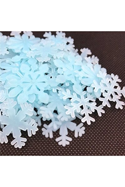 Choice ملصقات حائط ندفة الثلج المضيئة الملونة، 100 قطعة باللون الأزرق، تتوهج ...