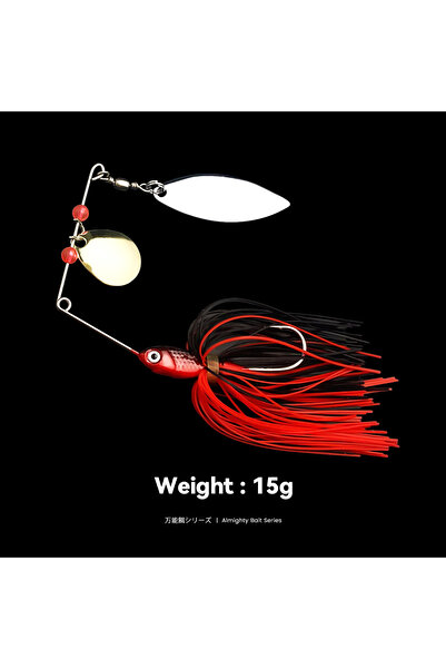 Choice طُعم صيد السمك QQHXL002 Bazooka Spinnerbait 15 جرام، سلك دوار، طُعم مع...