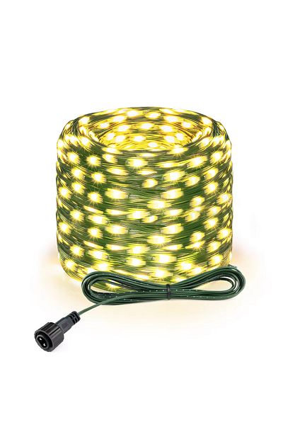 CHNAITEKE Eu Power Plug 100m 800leds Warm White 50m 100m 24v Led Christmas Lights Green Wire Leather Fairy Lig