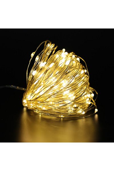 Choice 2meter-10pieces Warm White 10Pcs With Battery 2Meter Copper Wire LED String Lights led lights Holida