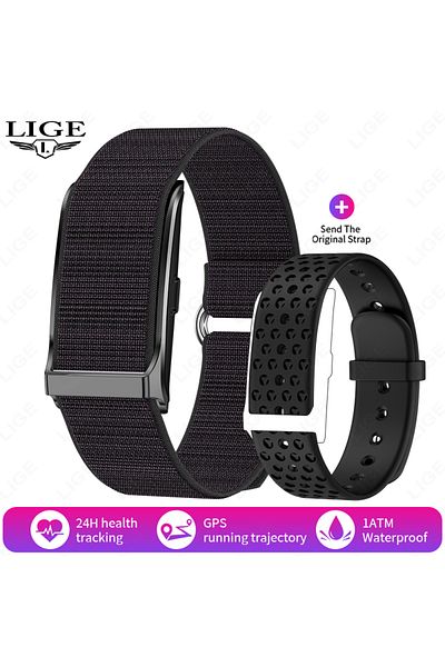 Choice Black LIGE New No Screen Smart Watch For Android IOS Men's Outdoor Sports Fitness Heart Rate Monitor